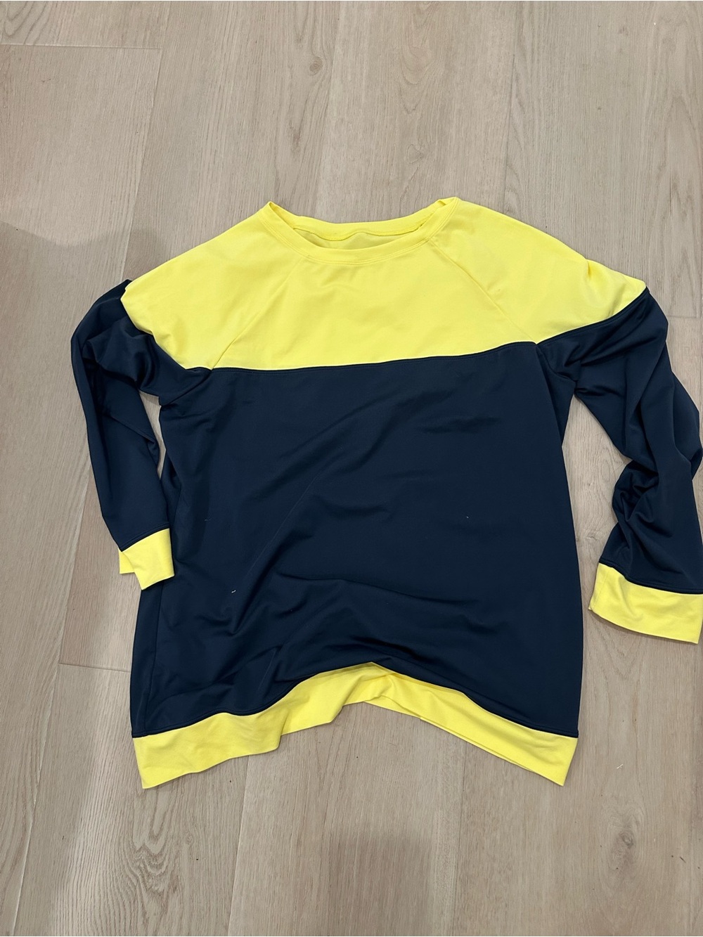 Women Colorblock Long Sleeve Shirt - Yellow & Navy